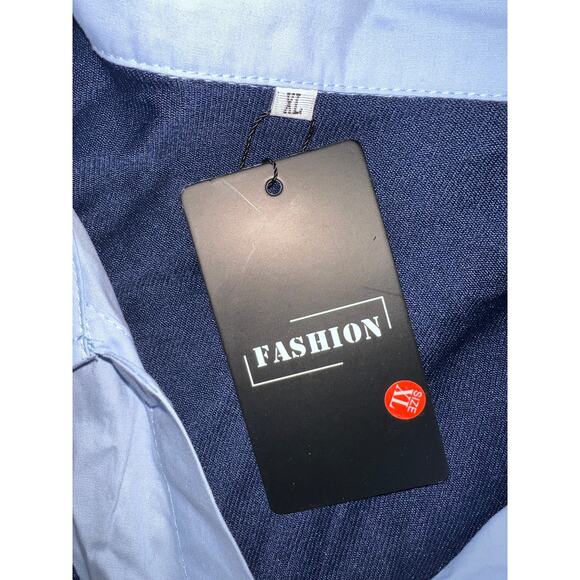 Blue long-sleeve collared layered Womens blouse sz XL - Picture 5 of 8